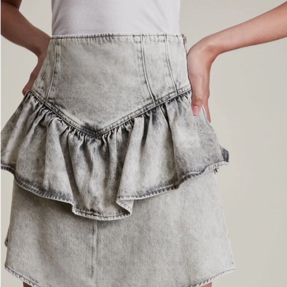 NWT All saints denim peplum skirt - Picture 2 of 10